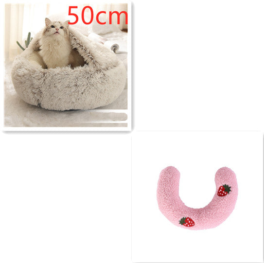 2 In 1 Round Plush Warm Pet Winter Bed