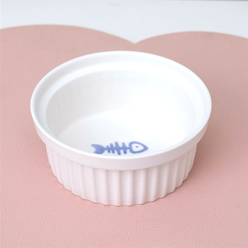 Ceramic Double Raised Pet Bowl Angled Feeding Stand