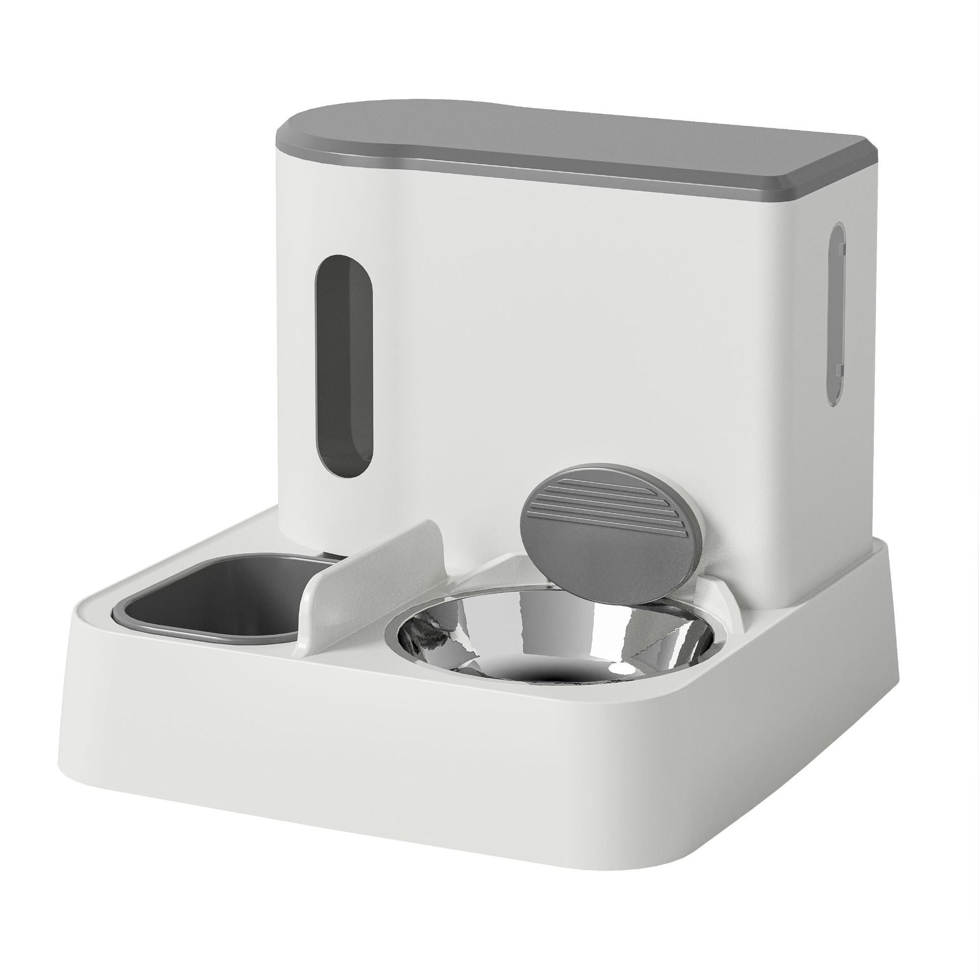 Automatic Pet Feeder And Water Dispenser Double Bowl System