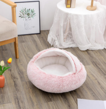 2 In 1 Round Plush Warm Pet Winter Bed