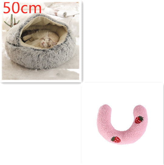 2 In 1 Round Plush Warm Pet Winter Bed
