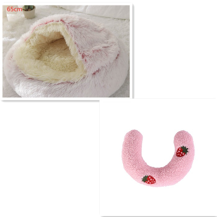 2 In 1 Round Plush Warm Pet Winter Bed