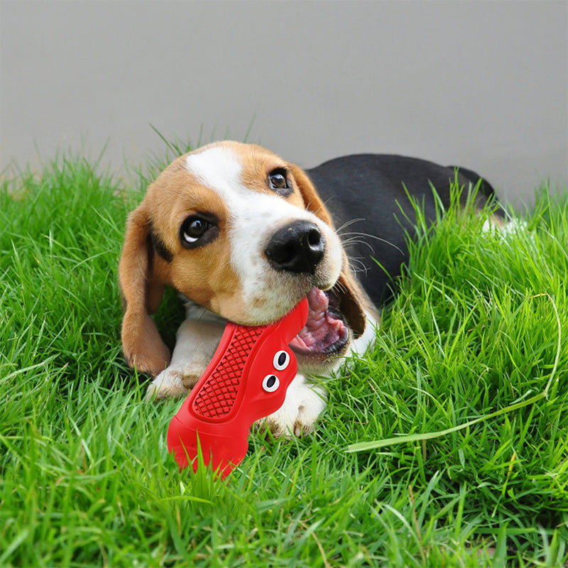 Natural Rubber Vocal Rugby Chew Toy For Pets