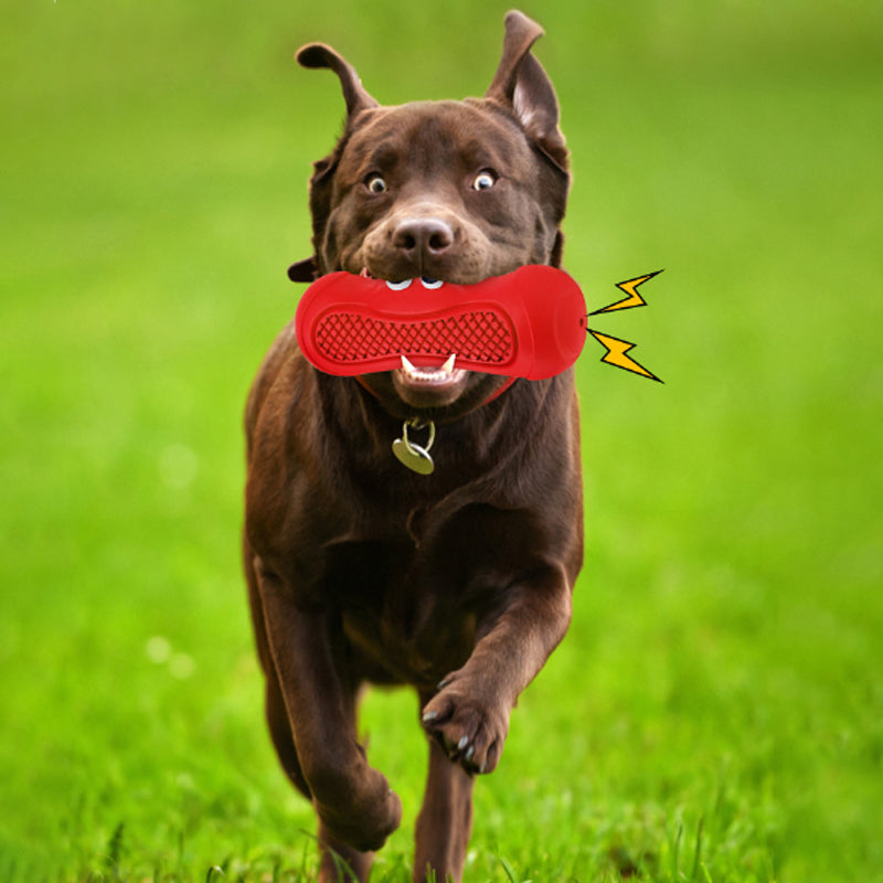 Natural Rubber Vocal Rugby Chew Toy For Pets