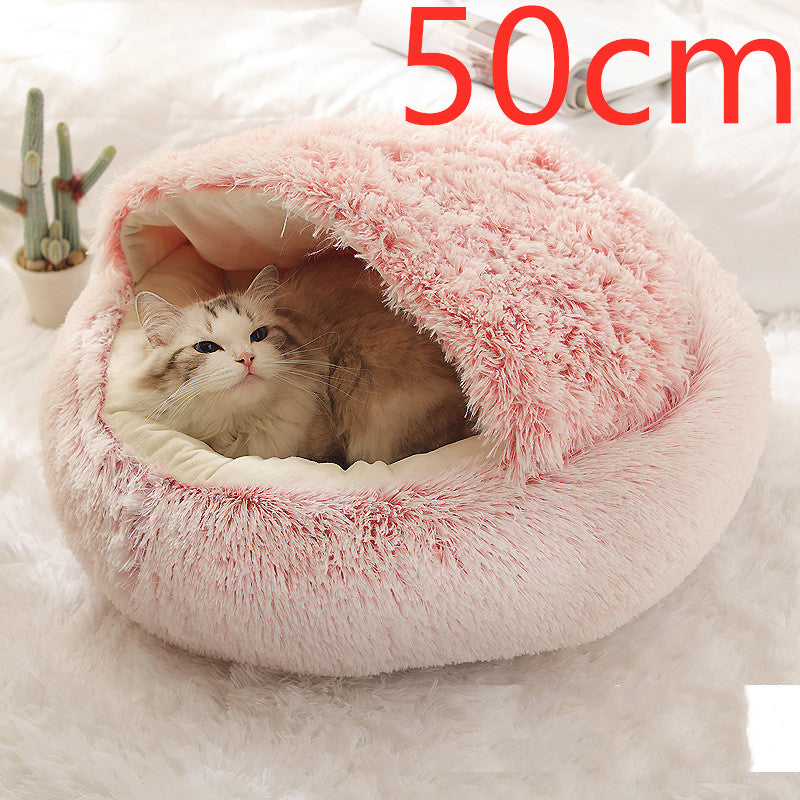 2 In 1 Round Plush Warm Pet Winter Bed