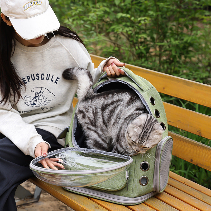Portable Transparent Space Capsule Pet Backpack Diaper Bag