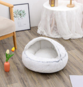 2 In 1 Round Plush Warm Pet Winter Bed