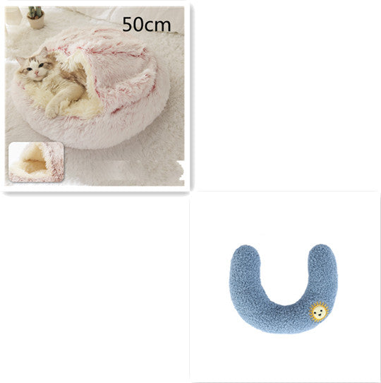 2 In 1 Round Plush Warm Pet Winter Bed