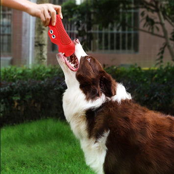 Natural Rubber Vocal Rugby Chew Toy For Pets