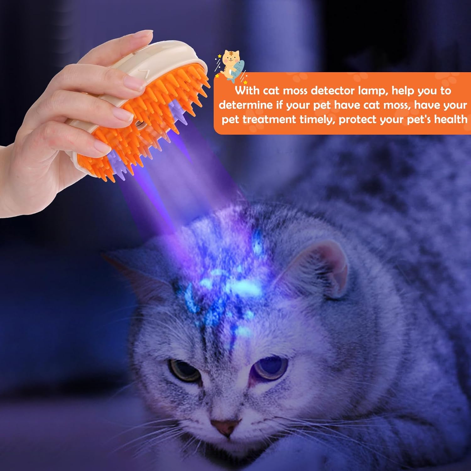 Pet 4 In 1 Steam Grooming Massage Hair Removal Brush