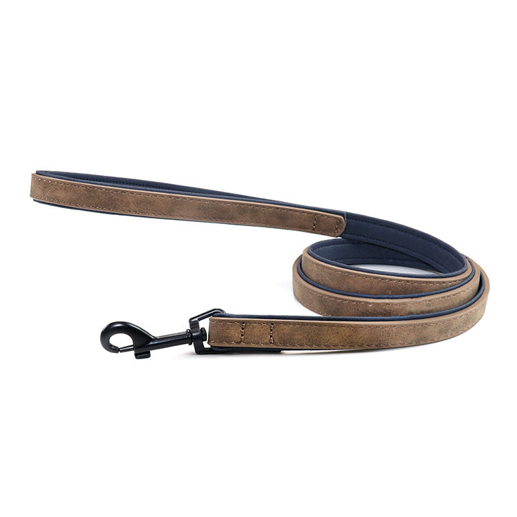 Pull Resistant Leather Pet Leash Lead Rope