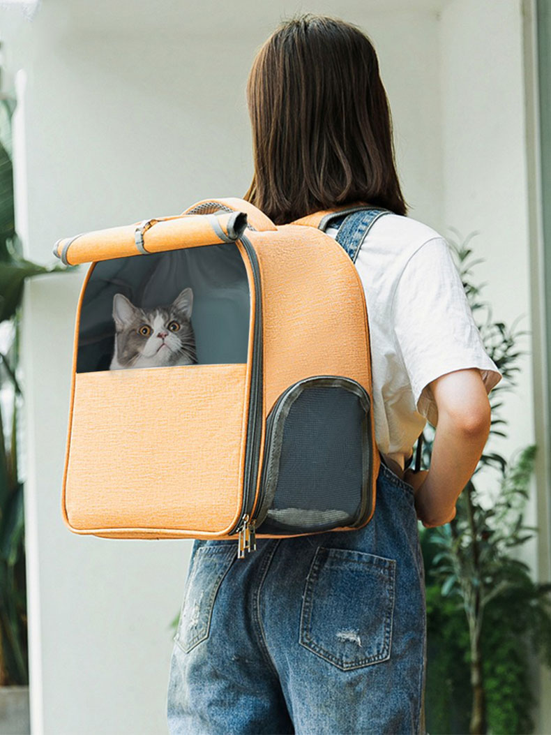 Portable Large Capacity Canvas Pet Backpack Carrier