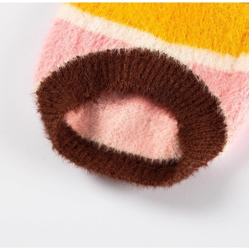 Autumn Winter Cartoon Striped Parent-Child Pet Sweater Clothing