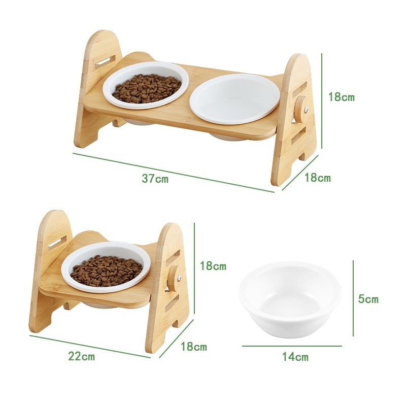 Angled Neck Protection Pet Drinking Bowl Ergonomic Feeding Dish