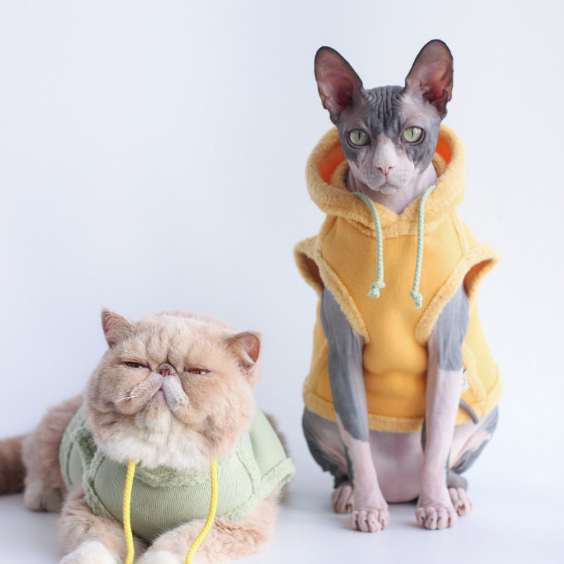 Autumn Winter Fleece Warm Hooded Pet Sweater