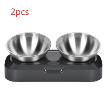 Stainless Steel Double Pet Bowl Night Feeding Stand