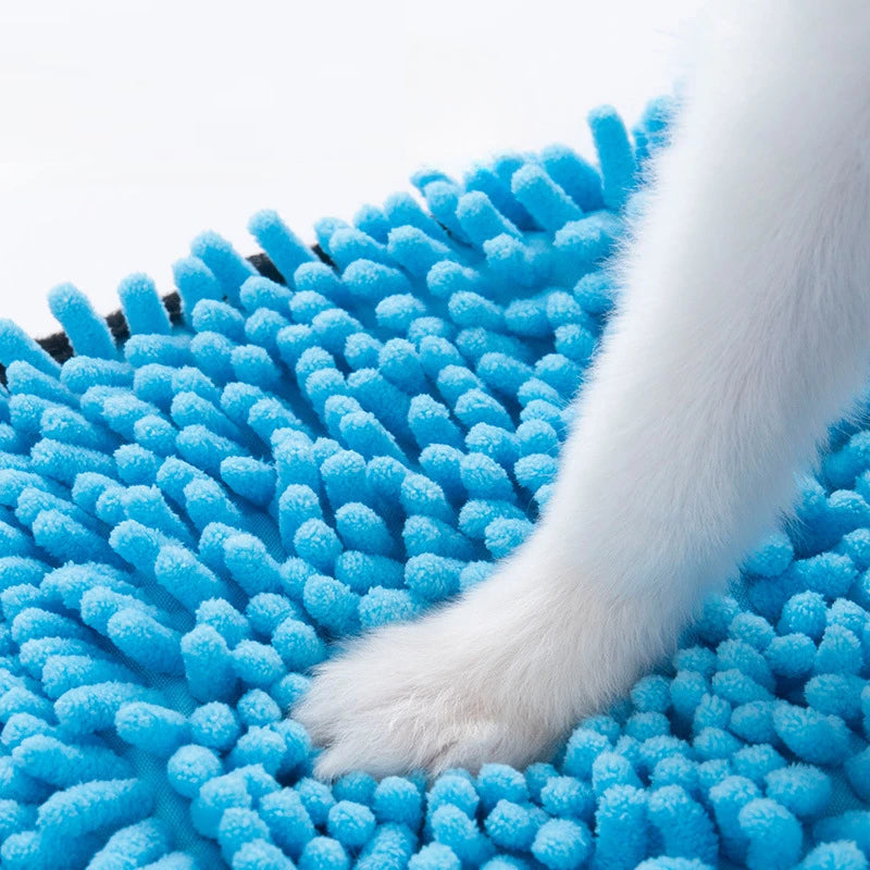 Pet Microfiber Absorbent Quick Dry Bath Towel With Pockets