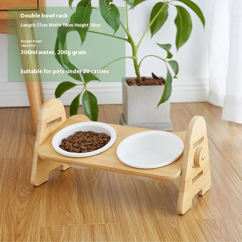 Angled Neck Protection Pet Drinking Bowl Ergonomic Feeding Dish
