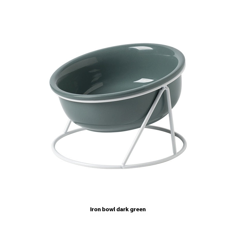 Ceramic Double Pet Feeding Bowl Food And Water Dish
