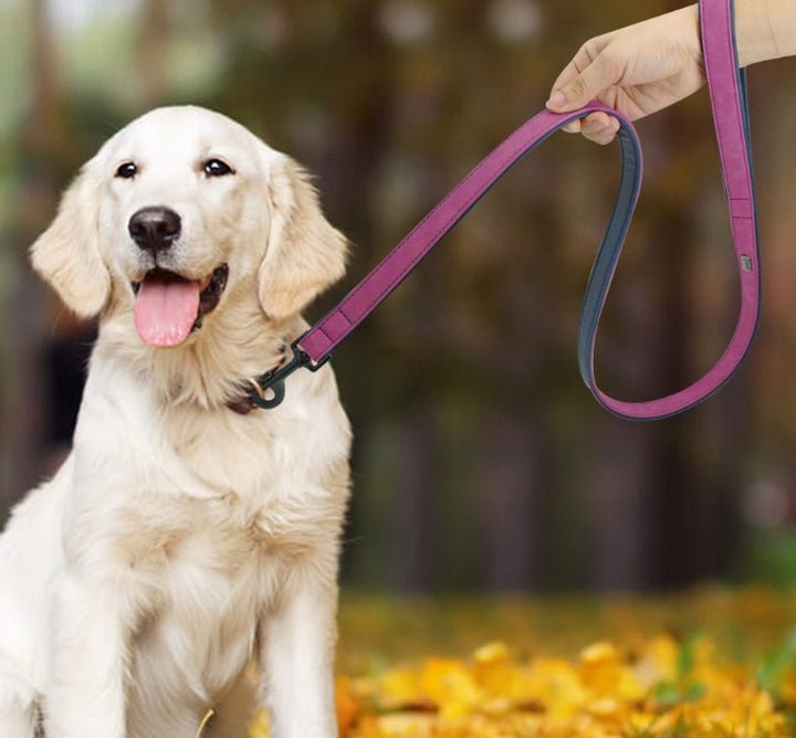 Pull Resistant Leather Pet Leash Lead Rope