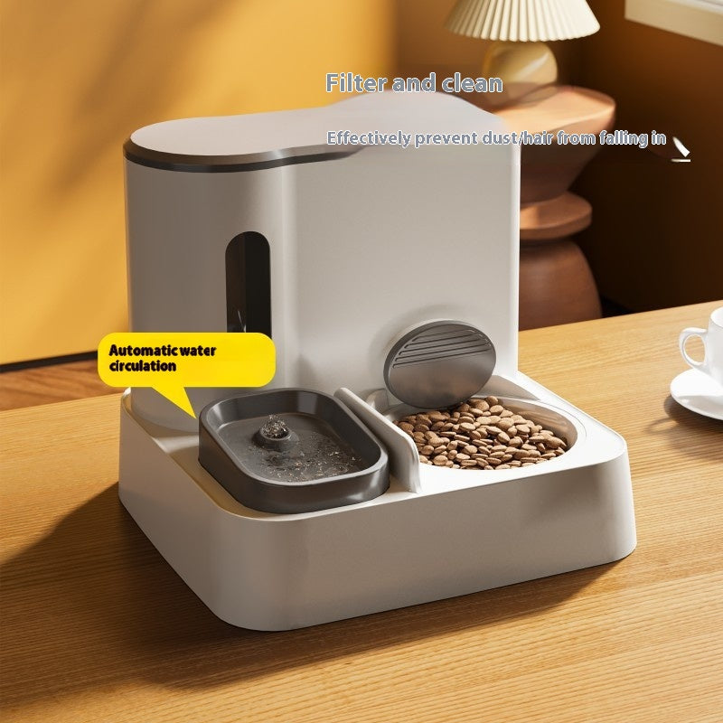 Automatic Pet Feeder And Water Dispenser Double Bowl System