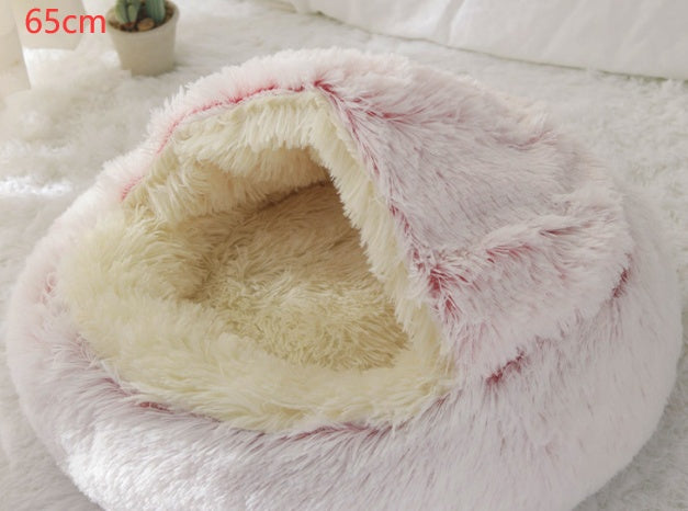 2 In 1 Round Plush Warm Pet Winter Bed