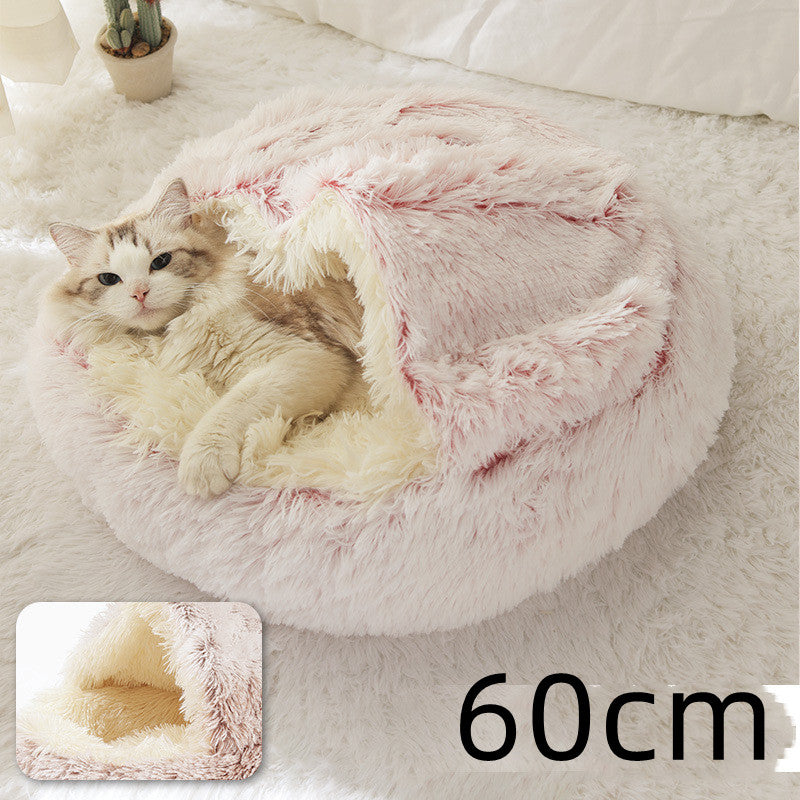 2 In 1 Round Plush Warm Pet Winter Bed