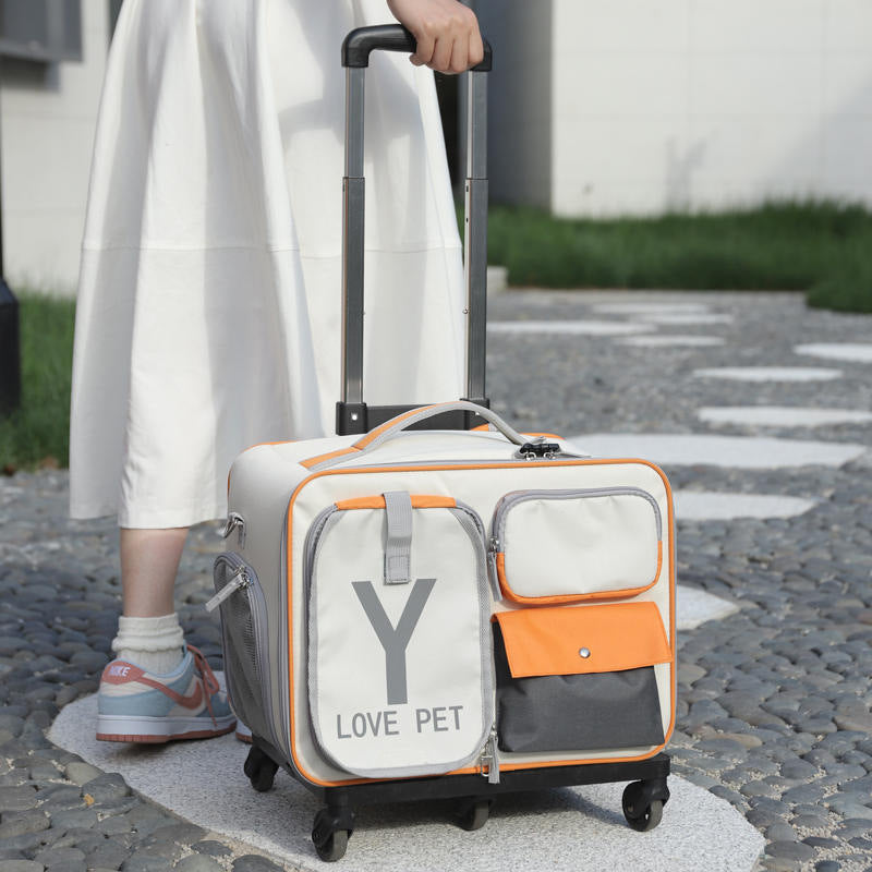 Anti-Stress Transparent Pet Trolley Backpack Bag