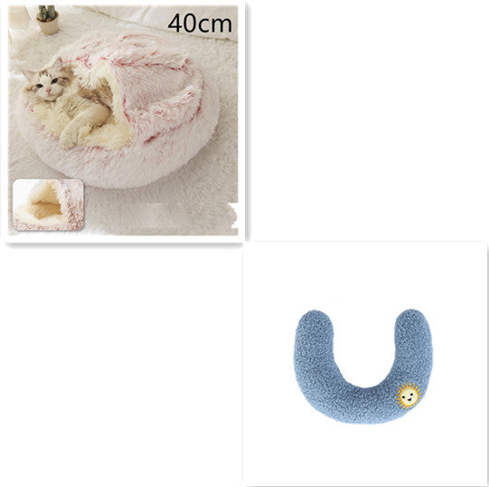2 In 1 Round Plush Warm Pet Winter Bed