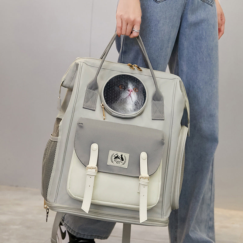 Large Capacity Breathable Pet Backpack Portable Travel Bag