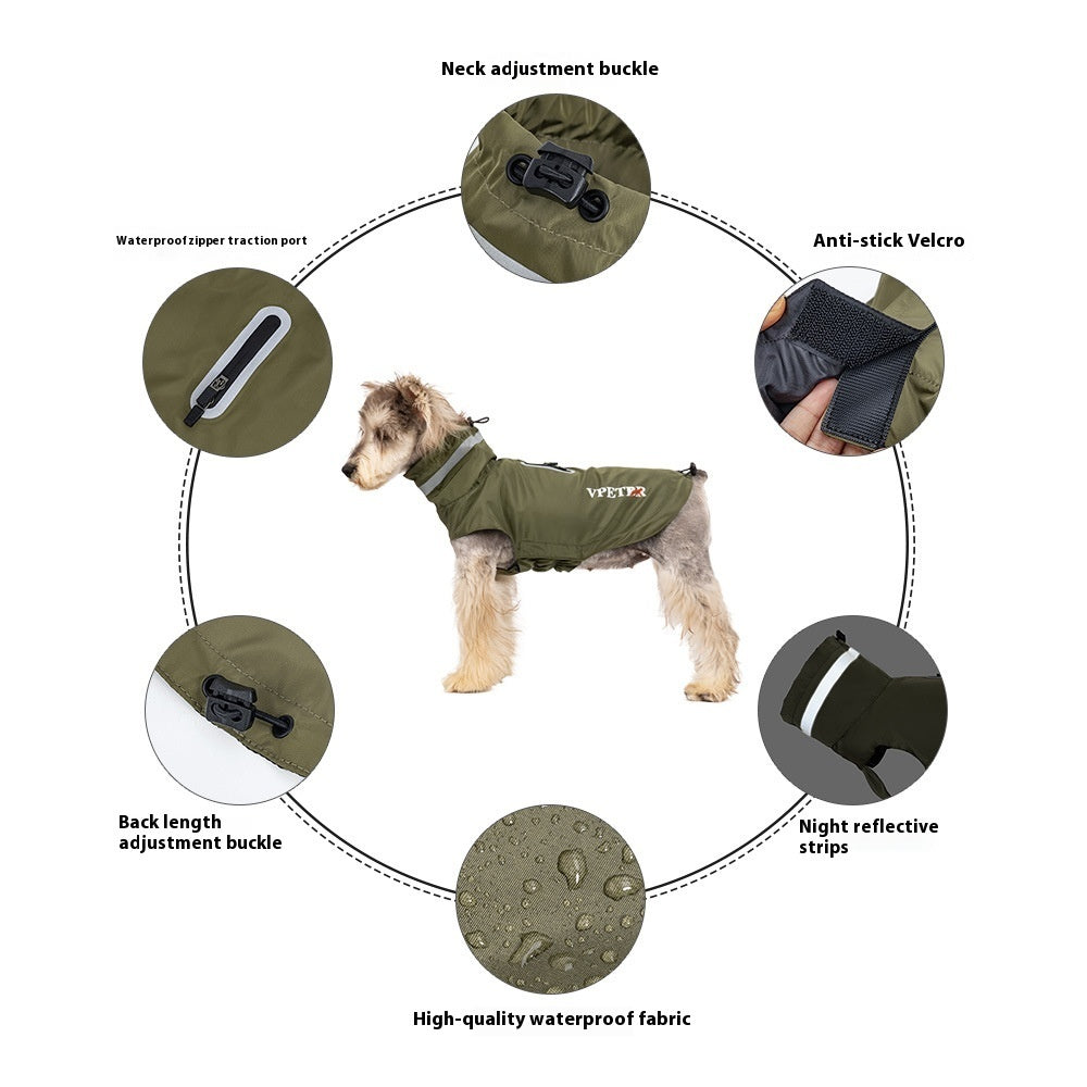 Windproof Reflective Pet Raincoat Outdoor Poncho