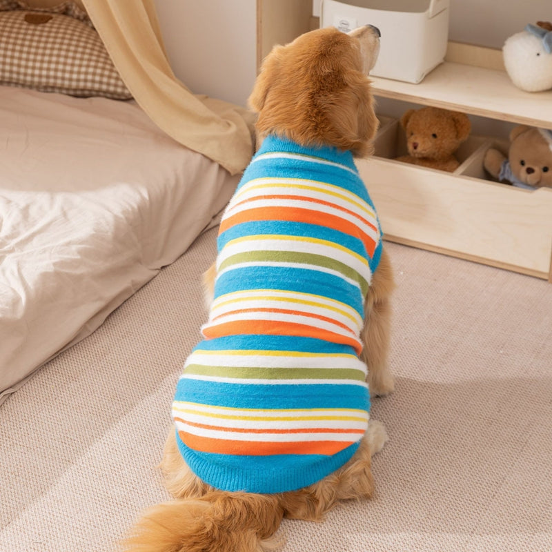 Autumn Winter Striped Sleeveless Pet Sweater Clothing
