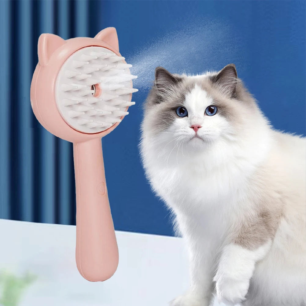 Rechargeable Pet Mist Grooming Self Cleaning Slicker Brush