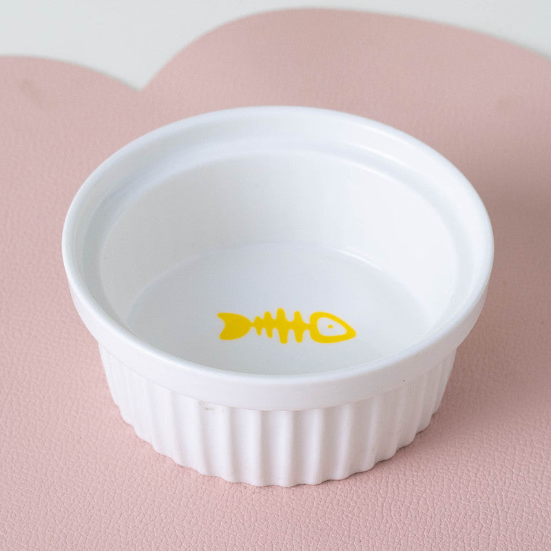 Ceramic Double Raised Pet Bowl Angled Feeding Stand