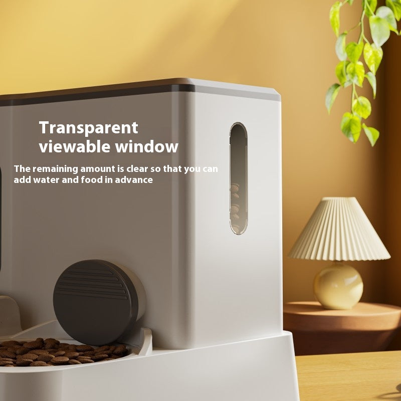 Automatic Pet Feeder And Water Dispenser Double Bowl System