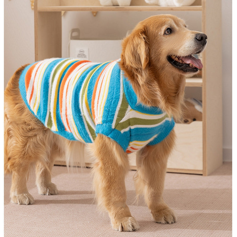Autumn Winter Striped Sleeveless Pet Sweater Clothing