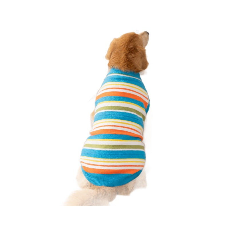 Autumn Winter Striped Sleeveless Pet Sweater Clothing