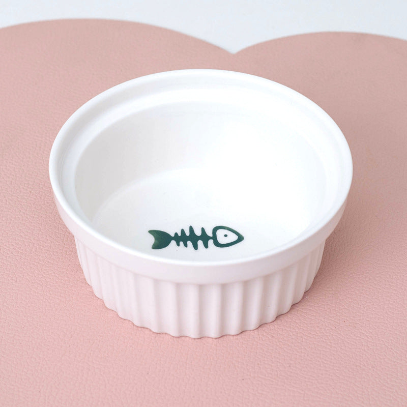 Ceramic Double Raised Pet Bowl Angled Feeding Stand