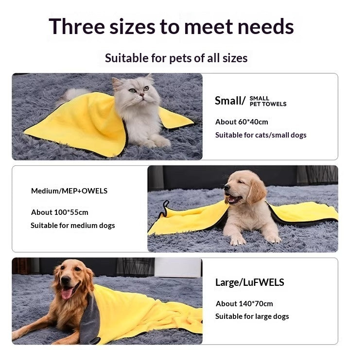 Super Absorbent Pet Quick Dry Bath Towel Bathrobe