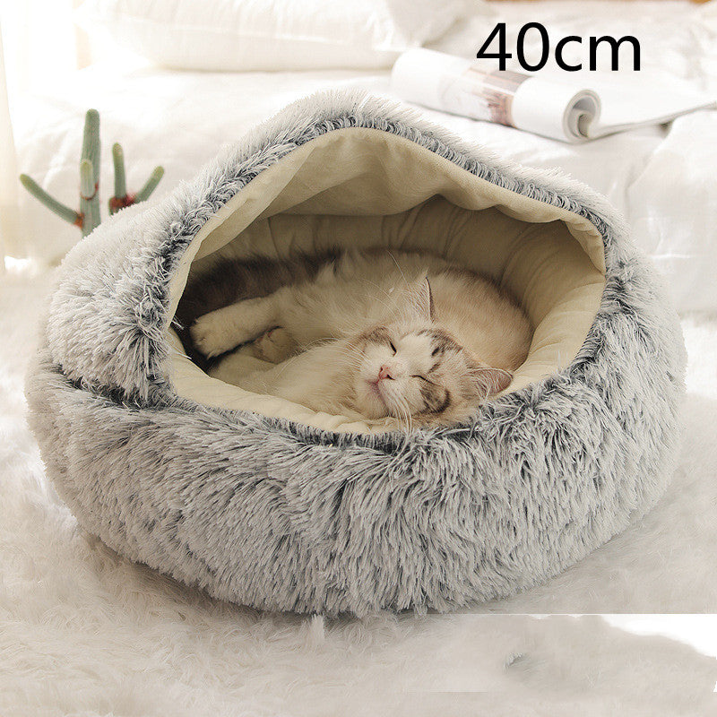 2 In 1 Round Plush Warm Pet Winter Bed