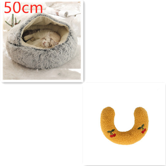 2 In 1 Round Plush Warm Pet Winter Bed