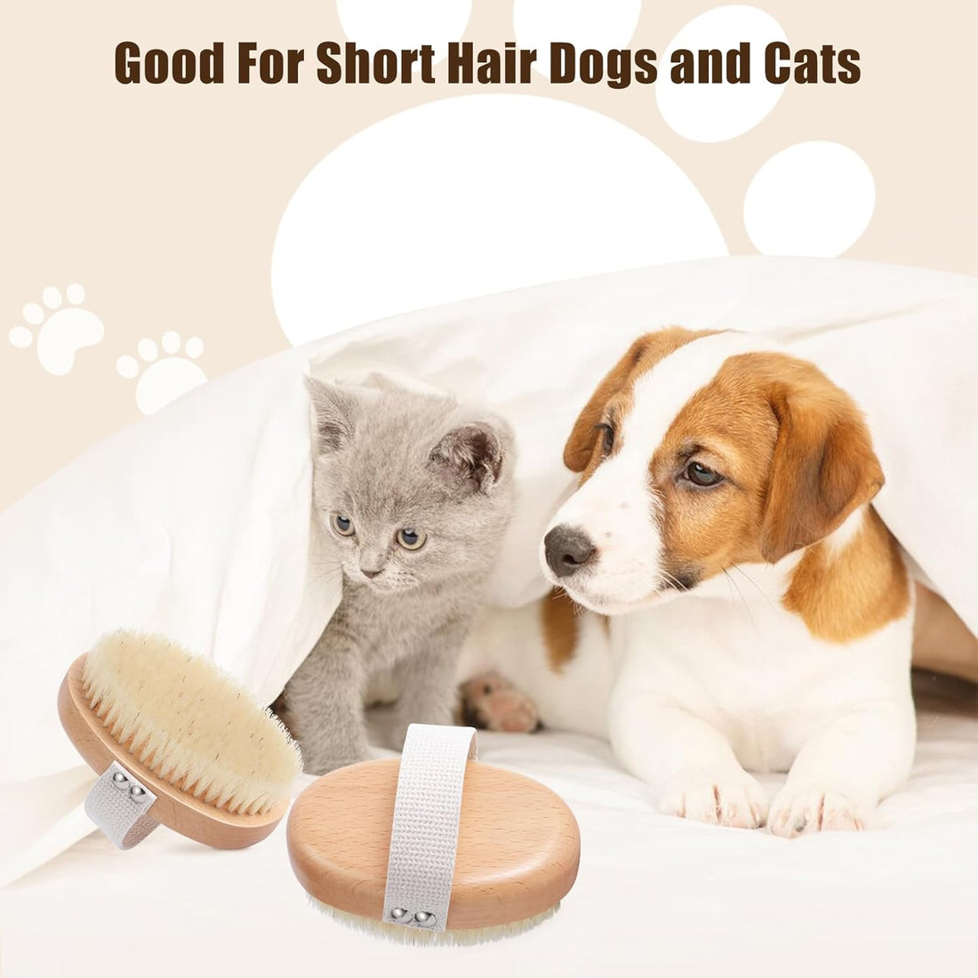 Pet Boar Bristle Palm Grooming Brush Shedding Control Tool
