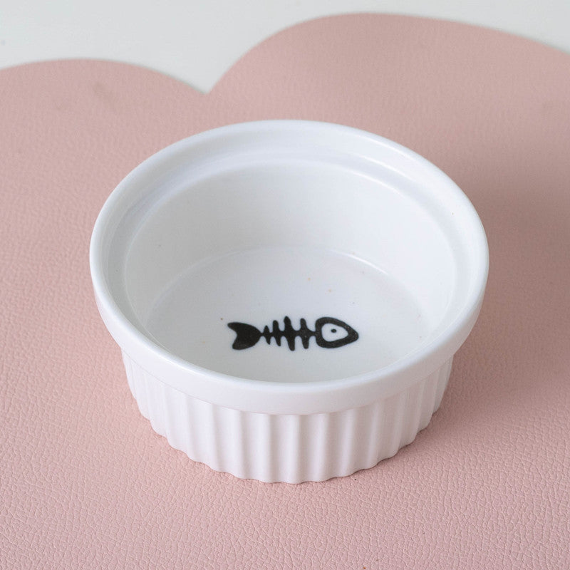 Ceramic Double Raised Pet Bowl Angled Feeding Stand
