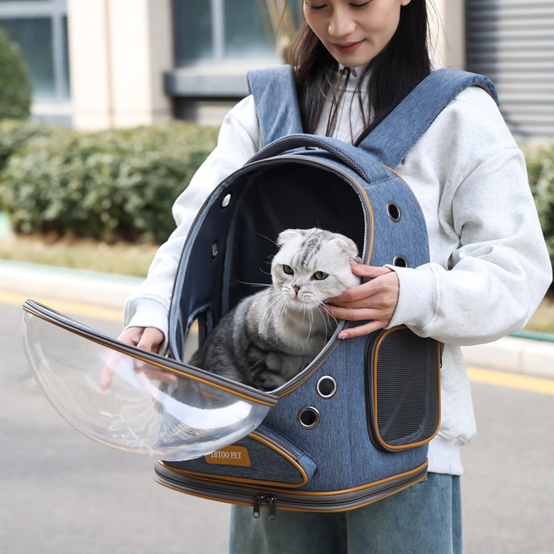 Large Capacity Transparent Portable Pet Backpack Bag
