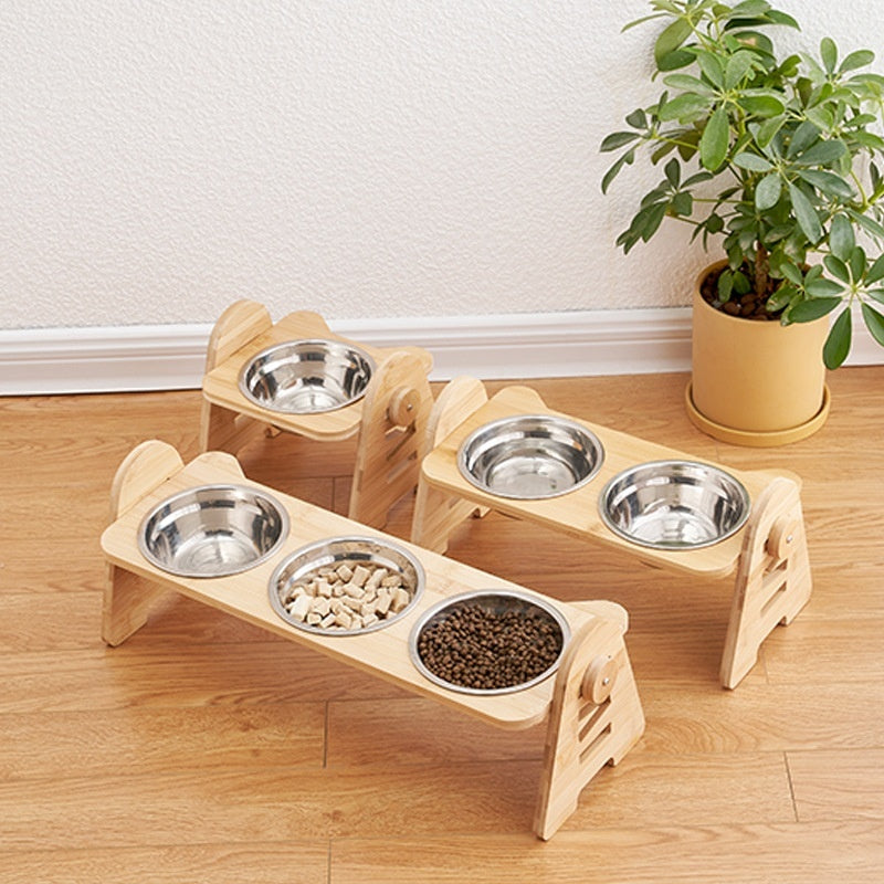 Angled Neck Protection Pet Drinking Bowl Ergonomic Feeding Dish