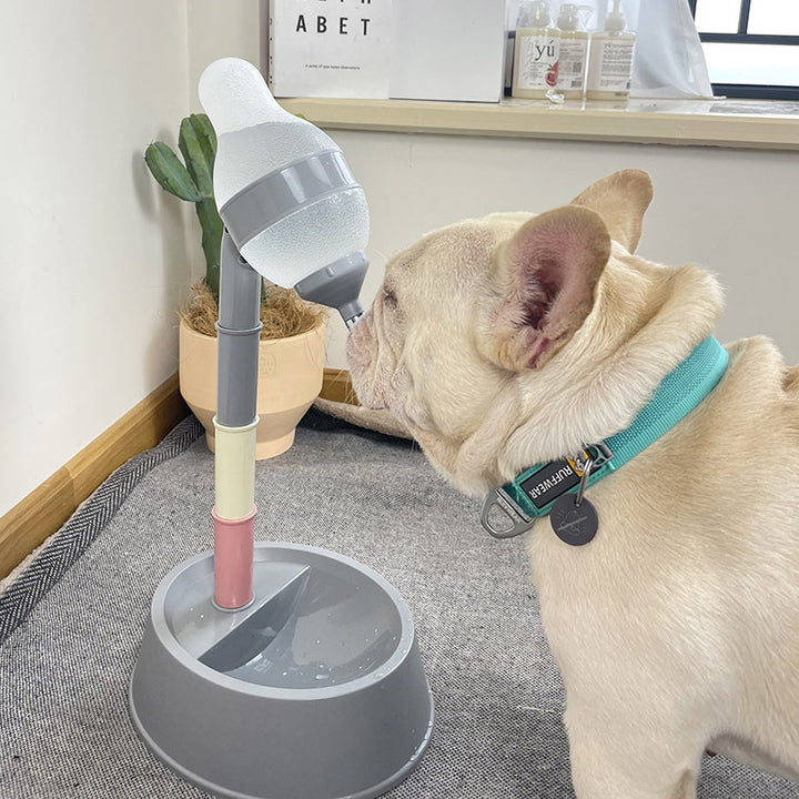Adjustable Height Automatic Pet Water Dispenser Fountain Feeding Bowl