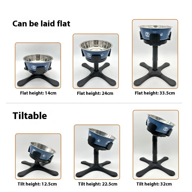 Adjustable Height Anti-Tumble Pet Bowl Bracket Stand