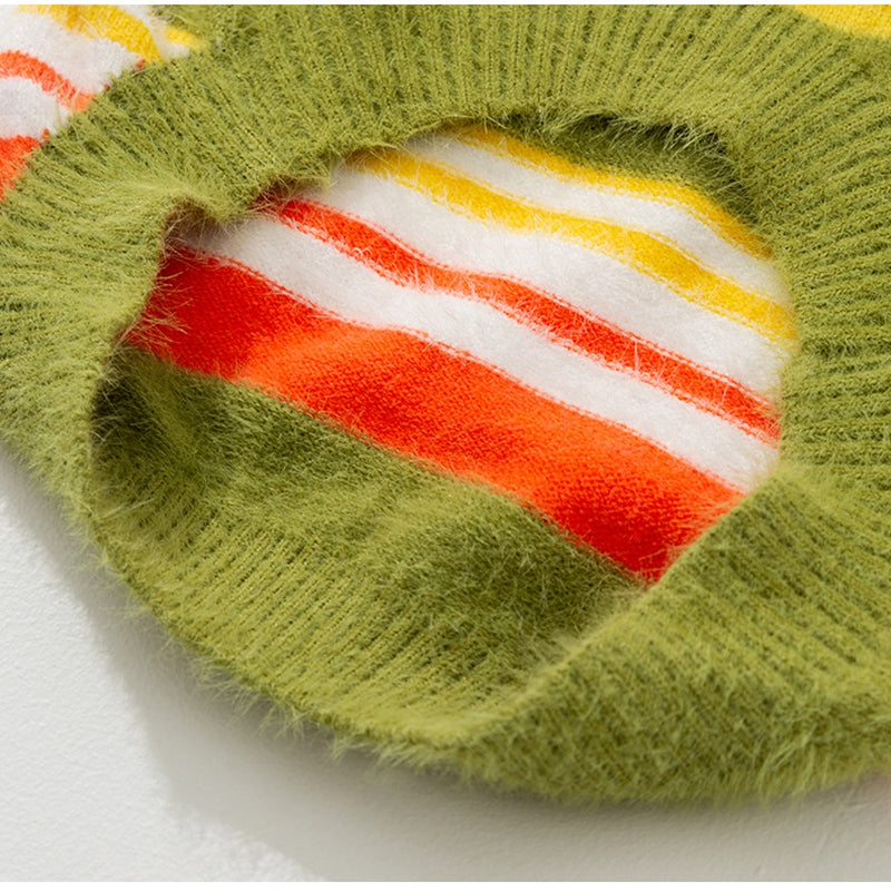 Autumn Winter Striped Sleeveless Pet Sweater Clothing