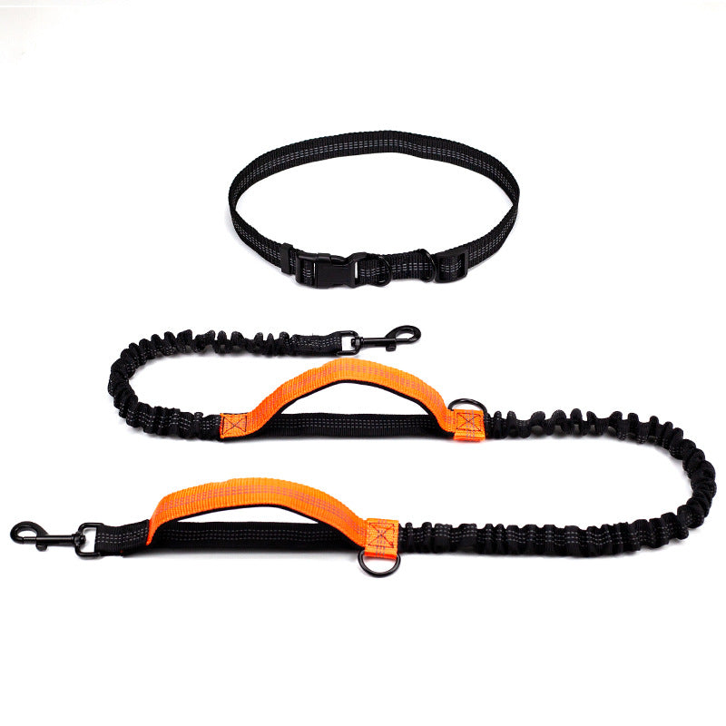 Multifunctional Running Reflective Double Telescopic Pet Leash Lead Rope Chain