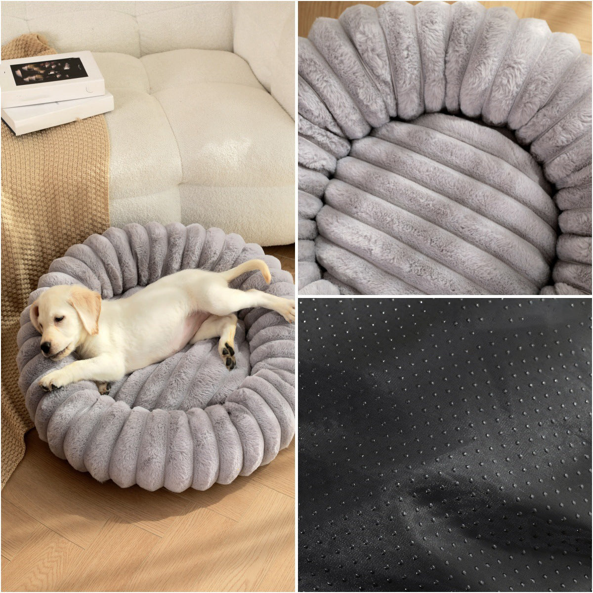 Plush Winter Warm Pet Sleeping Nest Round Bed